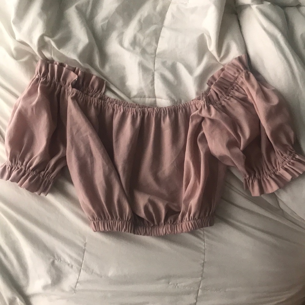 Vintage Blush Off Shoulder Top